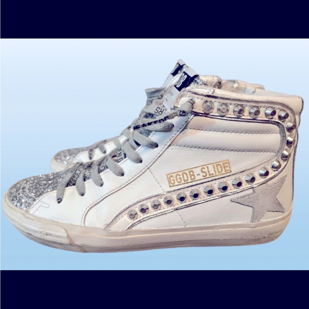 Golden Goose * RARE * Slide 37 Studs Glitter
